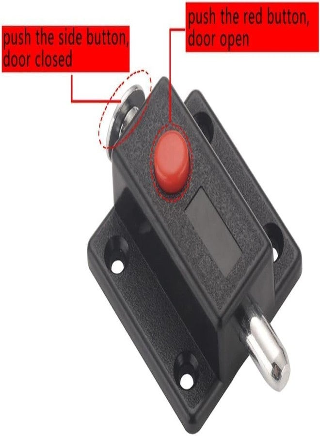 Valajogi 10 Pcs Automatic Spring Loaded Door Latch Lock ABS Plastic Push Security Bolt for Windows Cabinets Drawers Kitchen Furniture Sliding Locks Home Safety & Window Cabinet Drawer (Black) - Image 3